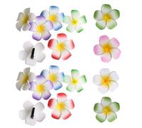 Veemoon 16 Pinces à Cheveux Fleurs en Eva et Métal, Forme Fleur Hawaïenne, Maintien, Discrètes Cheveux ou Vêtements, Accessoires pour Femmes, pour Fêtes et Shopping Couleur Aléatoire
