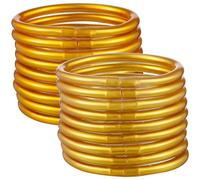 Veemoon 18 Pcs Bracelets Silicone Paillettes Bracelets Jelly Légers et Confortables Accessoires Mode pour Femmes et Adolescentes Assortiment Or et Or Bijoux Tendances pour Jeunes Filles