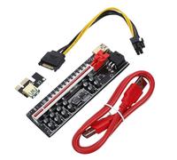 Veemoon 1ensemble Câble Extension Pcie Riser pour Carte Graphique Adaptateur Alimenté avec Indicateur LED Et Connecteurs De Qualité pour Minage De Cryptomonnaies