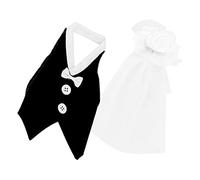 Veemoon 1ensemble Housse De Bouteille De Vin Mariage Forme De Robe De Mariée Et Costume Décoration Romantique pour Célébration Accessoire De Fête Élégante