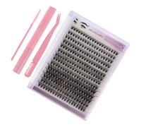 Veemoon 1ensembles Faux Cils Individuels Kit Avec Colle Et Pince à Épiler Pour Application Facile Rose