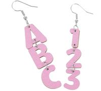 Veemoon 1Paire Asymmetrical Letter Number Earrings For Women Drop Earrings With Unique Design For Daily Wear And Special Occasions