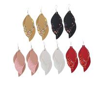Veemoon 1Paire Boucles Oreilles à Paillettes Cuir pour Boucles Pendantes Élégantes Contemporains pour Toutes Occasions Couleur Design et Mode