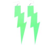 Veemoon 1Paire Boucles Oreilles Longues Éclair Rétro Pour Style Géométrique Couleur Verte Fluorescente Parfaites Pour Occasions Spéciales