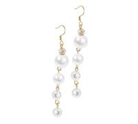 Veemoon 1Paire Boucles Oreilles Longues Perles de Qualité pour Dames Élégants et Parfaits pour Toutes Occasions