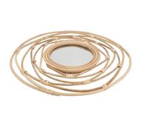 Veemoon 1pièce Miroir Décoratif Tissé Main Saule Miroir Mural Élégant pour Maquillage Et Décoration Murale Style Scandinave