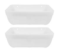 Veemoon 2 Ensembles Mangeoire Automatique pour Poulets PP Capacité Importante Anti-éclaboussures pour Poulettes Oies et Autres Volailles Lot de Blanches