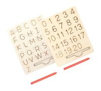 Veemoon 2 ensembles Tableau de Traçage Double Face Bois pour Garçon Fille Montessori Lettres et Chiffres Jouets Éducatifs Dapprentissage Abc et Numérique Planche Résistante pour Pratique