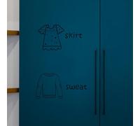 Veemoon 2 feuilles d'étiquettes pour vêtements : étiquettes de lessive, autocollants pour vêtements, autocollants amovibles pour organiser votre garde-robe (chambre et maison), classement