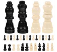 Veemoon 2 Jeux de Pièces D’échecs en Bois Miniatures 2 Pouces Noir et Blanc, Pièces de Remplacement pour Jeu de Société, Pions Compacts pour Jeu D’échecs en Bois, pour Garçon et Filles