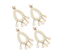 Veemoon 2 Paires boucles d'oreilles en forme de larme boucles d'oreilles coquillages pour femmes boucles d'oreilles pendantes boucle d'oreille boho Bois blanche