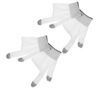 Veemoon 2 Paires Manchons de Jeu à Deux Doigts pour Doigts, Nylon | Graphène, Tactiles, Respirants et Lavables, pour Mains et Doigts, Billard, Joueurs, Blancs