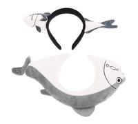 Veemoon 2 Pièces Accessoire de Tête Poisson Humoristique Bandeau Cartoon pour Fêtes Halloween et Cosplay Comprenant un Grand Petit Poisson et Filles
