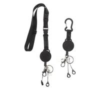 Veemoon 2 Pièces Badge Rétractable avec Lanière Réglable et Mousqueton | Cordon Rétractable, Porte-badge pour Carte D’identité, Usage Voyage et Conférence, Plastique Métal Polyester
