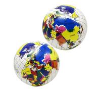 Veemoon 2 Pièces Balles Gonflables Forme de Globe pour Garçon Fille de Jouets de Plage Piscine pour Activités Extérieures Apprentissage des Pays et Continents