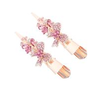 Veemoon 2 pièces Barrette à Cheveux avec Nœud Pince Antidérapante Alligator pour Coiffure Accessoire Chic et Filles Rose