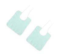 Veemoon 2 pièces Bavoir pour Adultes Coton Absorbant Confortable et Flexible Tablier Repas pour Personnes Âgées Alitées et Convalescentes Protection Vêtements et Lot de Vert