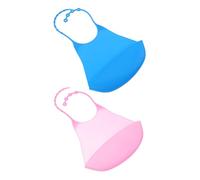 Veemoon 2 pièces Bavoirs Adultes Étanches Silicone avec Récupérateur de Nourriture Protection Repas Pratique pour Seniors et Patients Tablier Alimentaire Réutilisable Couleurs Assorties