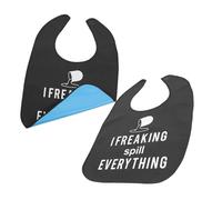 Veemoon 2 Pièces Bavoirs Imperméables pour Adultes Lot de Protection Repas pour Seniors et Personnes Âgées Réutilisables et Lavables Confortables et Étanches Protection Complète des