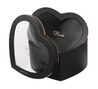Veemoon 2 Pièces Boîte Cœur Noire Vide avec Fenêtre Transparente Boîte DIY pour Fleurs et Coffret Saint Valentin Grand et Petit