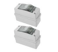 Veemoon 2 pièces Boîte de Distribution Électrique Étanche Voies avec Fenêtre Transparente Boîtier Abs pour Disjoncteurs Compatible Stations de Charge et Centres Commerciaux