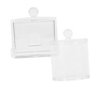 Veemoon 2 Pièces Boîte de Rangement pour Disques de Coton Acrylique Transparent Lot pour et Accessoires Cosmétiques