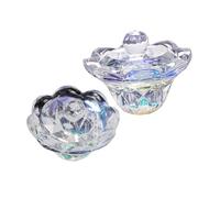 Veemoon 2 Pièces Bol Dappen Verre avec Couvercle pour Liquide Acrylique Récipient Cristal pour Art des Ongles et Manucure Outils de Soins Ongulaires