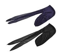 Veemoon 2 Pièces Bonnet Pirate Garçon Fille Confortable Chapeaux de Soin Capillaire Protection Cheveux et Cosplay Bandeau Long Queue Extensible Noir et Bleu Marine