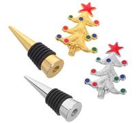 Veemoon 2 Pièces Bouchon de Bouteille de Vin Sapin de Noël en Métal | Acier Inoxydable, Forme Festive de Sapin, Joint Précis, pour Fêtes de Fin D'année et Célébrations