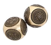 Veemoon 2 pièces Boules Baoding Laiton Massif pour Exercices de Fitness et Massage des Mains Accessoire Zen Traditionnel de Rééducation Poignet de Ballons Dorés pour Méditation