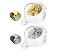 Veemoon 2 Pièces Bouteilles Eau Bénite Rechargeables Verre Flacons Métalliques Doré et Argenté pour Baptême et Décorations Église Petites Bouteilles Portables pour Eau Sainte