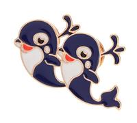 Veemoon 2 Pièces Broche Animaux Revers Accessoires Mignons Esthétique Épingle Forme Dessin Animé Océan Ornement Drôle Petit Vêtir Pour Broches Alliage De Zinc