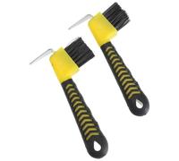 Veemoon 2 pièces Brosse à Sabot Cheval Manche Portable Outil Nettoyage Sabots Equestre Cure-pied Robuste Adapté Chevaux Ânes Chèvres Couleur Aléatoire Couleur Aléatoire