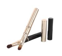 Veemoon 2 Pièces Brosse à Silicone Double Tête avec Couvercle Applicateur Réutilisable pour Gloss et Correcteur Outil Maquillage Précis et Portable Noir et Or