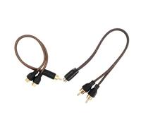 Veemoon 2 Pièces Câble Audio Voiture Male vers Female Connecteur Vidéo Adaptateur Stéréo Fil Haut-parleur Cuivre Pur Transmission Claire pour Amplificateur et Subwoofer