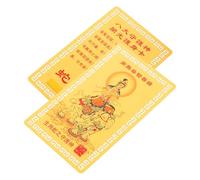 Veemoon 2 Pièces Carte Amulette Traditionnelle Année du Serpent en Métal, | Style Traditionnel Ancien, Usage Personnel ou Présent, Format Portable, Bénédictions pour Succès