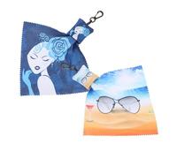 Veemoon 2 pièces Chiffons Nettoyants pour Lentilles Fibre Douce avec Porte-clés Lingettes Nettoyantes pour Lunettes Écrans Ordinateur et Téléphones Portable pour Voyage et Usage Quotidien