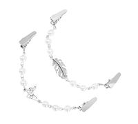 Veemoon 2 Pièces clip châle chaîne de perles pull cardigan femme mode accessoires de déguisements épingle à châle vintage épingle à nourrice clip de col de chandail fermoir cardigan femme