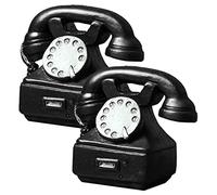 Veemoon 2 Pièces Combiné De Téléphone Rétro Téléphone à Cadran à L'ancienne Rotatif Décoratif Ancien à Cadran à Rétro Microphone Résine Adaptateur Bureau Filaire