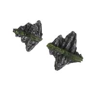 Veemoon 2 Pièces Décor D'aquarium Flottant en Résine Pierre Suspendue Simulant Une Roche de Montagne Naturelle, Design Gain de Place pour Aquarium Intérieur