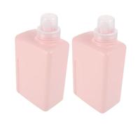 Veemoon 2 Pièces Distributeurs Liquides Recharges Plastique Carré Étanche pour Lessive Assouplissant Shampooing Flacons Utiles pour Buanderie Cuisine Voyage
