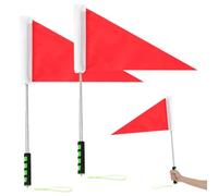 Veemoon 2 Pièces Drapeau Portable en Polyester avec Mât Détachable en Acier Inoxydable pour Guide Touristique, pour Activités de Plein Air et Groupes de Voyage