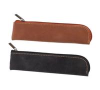 Veemoon 2 Pièces Étui à Stylo en Cuir Nubuck bac de Rangement coffres de Rangement Trousse de Toilette Femme étui à Crayons spécial Fournitures Scolaires pour collégiens Crayon esthétique