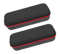 Veemoon 2 Pièces Étui de Microphone Portable Noir en Pu Poche en Maille, Paquet de Rangement pour Accessoires Micro, pour Paquet à Dos ou Valise