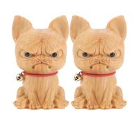 Veemoon 2 Pièces Figurine d'animal en Bois Bulldog Sculptée à Main,
