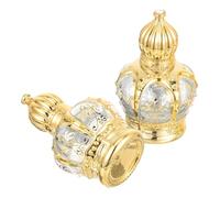 Veemoon 2 Pièces Flacon Roll Huile Essentielle Vide Lot de Flacons Parfum Rechargeables avec Bille Applicatrice Dorée pour Voyage Baptême et Usage Personnel