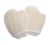 Veemoon 2 pièces Gants de Exfoliants Luffa Naturel Gants de Bain Lavants pour Corps Mousses Riches Unique Extensible et Homme