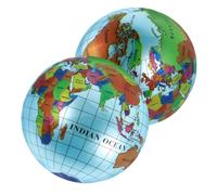 Veemoon 2 Pièces Globes Gonflables Éducatifs Lot de Ballons de Plage avec Carte Monde pour Garçon Fille Portable Apprentissage Géographique