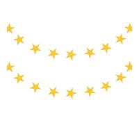 Veemoon 2 Pièces Guirlande Festive Dorées 2m en Papier et D'étoiles Paillettes, Décoration Scintillante Bannière en Or pour Mariage Shower