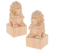 Veemoon 2 Pièces Lion Head Carved Wood Post Caps Weatherproof Decorative Banister Toppers For Staircase Fence And Furniture Finials With Symbolic Protection Design